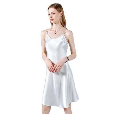 China Summer Breathable Simple Satin Suspender Skirt Ladies Skin-friendly Thin Nightgown for sale