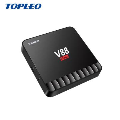 China H.265 more attractive than mx8 design V88 piano tv box 4K 4gb RAM 16gb ROM Android TV box Android for sale