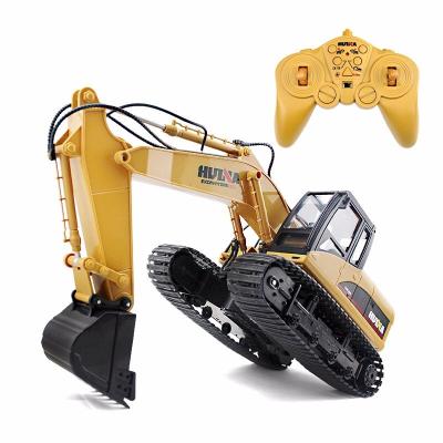 China Remote Control RC Model Toy 1/14 Scale 15 Channel RC Car Huina 1550 Excavator Alloy TongLi Diecast Construction Model Digger Truck for sale