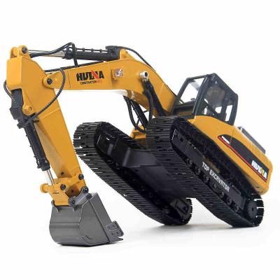 China RC Model Huina 1580 RC Digger Full Metal Caterpiller Toys 1 to 14 Scale 23 Channel V4 Upgraded Radio Control Excavator for sale