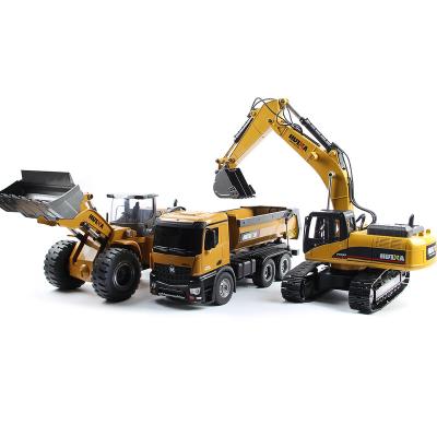 China huina huina toys rc excavator toy dump truck rc tipper remote control car 1/14 remote control digger outside toys roll loader models for sale