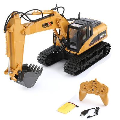 China New Huina Remote Control RC Excavator Toy 1/14 Scale 15 Channel RC Construction Tractor Vehicles Radio Control Toy For Kids for sale