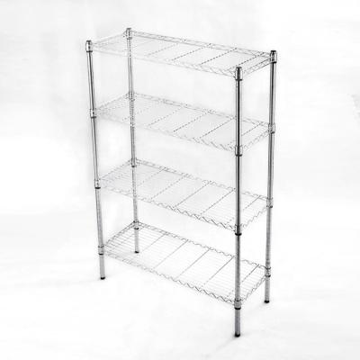 China Sustainable Adjustable Kitchen Storage Rack Metal Shelf Chrome Wire Shelving for sale