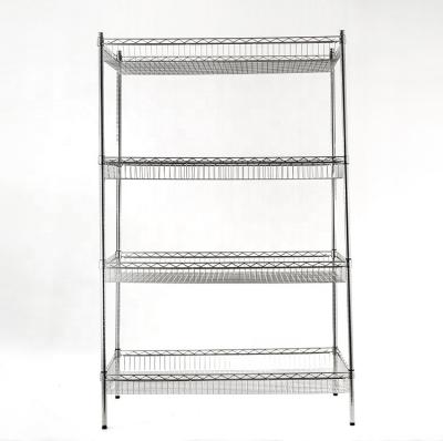 China Sustainable Wire Mesh Shelves Stainless Steel Kitchen Storage Rack Wire Shelving for sale