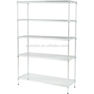 China Sustainable Adjustable Food Metal Shelving For Home Chrome Wire Shelving Shelf for sale