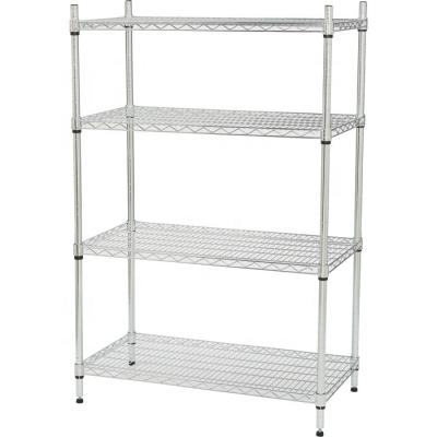 China Viable Chrome 4 Layer Chrome Wire Shelving Home Kitchen Shelf Rack for sale