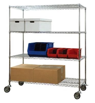 China Sustainable 5 Layer NSF Chrome Wire Shelving With Wheels Used For Kitchen for sale