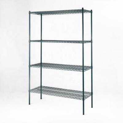 China Customized Durable Epoxy Coated Metal Shelf Black Wire Black Epoxy Coated Shelving for sale