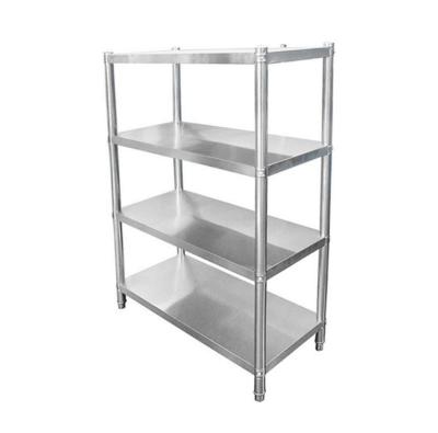 China 4 Tier Household Stainless Steel Kitchen Rack Shelf Sustainable Shelving Flat Rack for sale