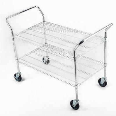 China Sustainable Restaurant Storage Chrome Plated Wire Shelving With Wheels Used For Kitchen for sale