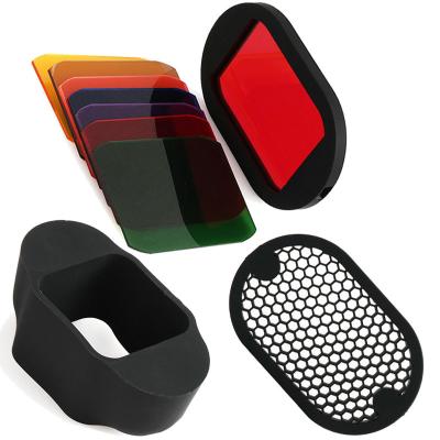 China Silicone Grip+Honeycomb grid+Gels Photo Photography Reflector Camera Flash Speedlite Kit Suit for sale