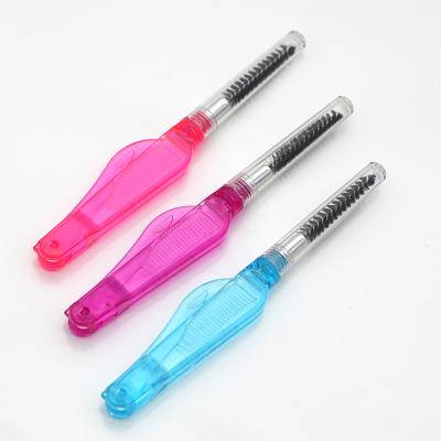 China Stainless Steel Lash Eyebrow Eyelash Lash Comb Foldable Plastic Mascara Applicator Salon Teeth for sale