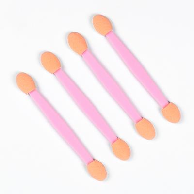 China Wholesale Disposable Double Sided Oval Eyeshadow Applicator Makeup Beauty Tools Sponge Eyeshadow Brush for sale