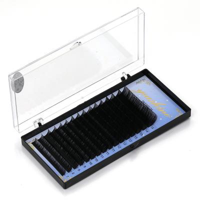 China Mink/Different J/B/C/CC/D/DD/M Silk Black Silk Curl Eyelashes Individual Mink Lash Extensions for sale