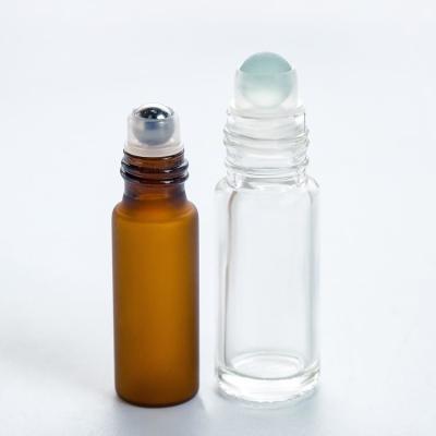 China Matte Amber Glass Roller Bottles Bulk 3 Oz 10ml for sale