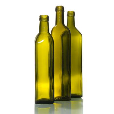 China Verzehrbares 250 ml Marasca Glas Öl Flasche Grüner Bernstein mit Schraubkappe zu verkaufen