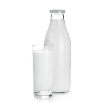 China Custom 350 ml 500 ml Milchflasche Glas Milchshake Flaschen mit Deckel zu verkaufen