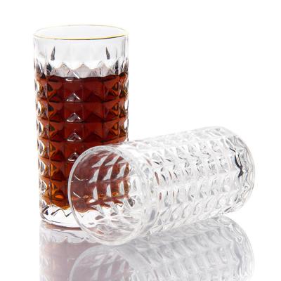 China 350ml Hobnail Bulk Stemless Wine Glasses Mugs For Juice Beer Drinking for sale