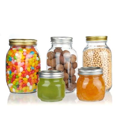 China Low Price Round ShapeJar Clear Glass Mason Jar With Lid Storage Empty Glass Jar for sale