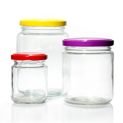 China Private Label 8Oz 380Ml 500Ml Clear Sauce Chilli Glass Jar With Metal Lid for sale