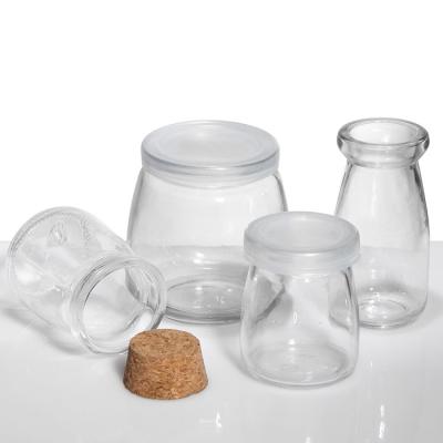 Cina Produttore OEM Vaso di budino di vetro Vaso di spezie Vaso di sughero Copri di sughero 50ml 100ml 150ml in vendita