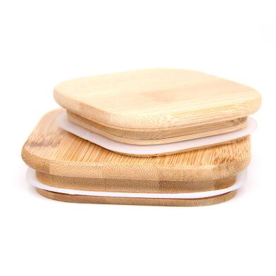 China                  70mm/86mm Friendly Mason Lids Reusable Bamboo Caps Tops with Straw Hole              for sale