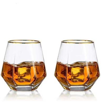 China 12 Oz Clear Diamond Old Fashioned Glass Party Gifts Rock Whiskey zu verkaufen