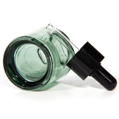 China Embalagem para cuidados cosméticos da pele 20 ml 30 ml cilindro óleo essencial para cabelos de âmbar transparente Sero frasco de gotas de vidro à venda