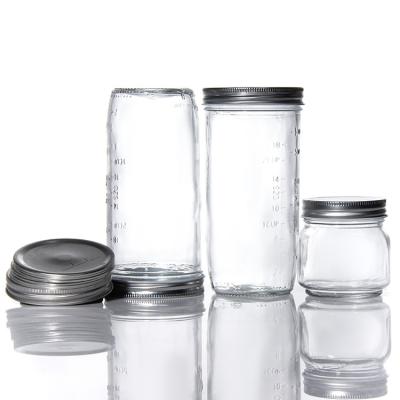 Chine Prix pas cher Ronde 180Ml 280Ml 380Ml 500Ml emballage alimentaire Bouteilles en verre avec couvercle à vis à vendre