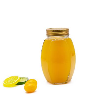 China Round Glass Honey Jam Bottle Glass Jam Jar Food Storage Preserve Honey Glass Jar for sale