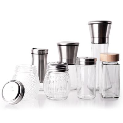 中国 Manufacturer Food Storage Container Kitchen Storage 4oz Glass Spice Jars With Lids 販売のため