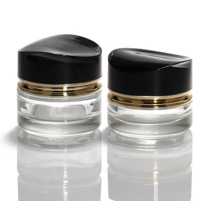 China Luxurious Glass Cream Jar 50g 30ml Empty Skin Glass Cream Jar Cosmetics Jar With Lids for sale