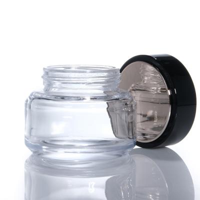 中国 Custom 30g 50g Frosted Glass Cosmetic Jars Facial Cream Jar Containers And Packaging 販売のため