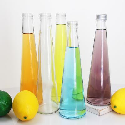 China Factory Wholesale Clear Empty Square Juice Bottle Beverage Bottle Glass  8oz 16oz for sale