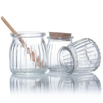 China Stock Supplier Clear Frosted Bath Salt Storage Cup Pudding Jars For Milk Yoghurt for sale