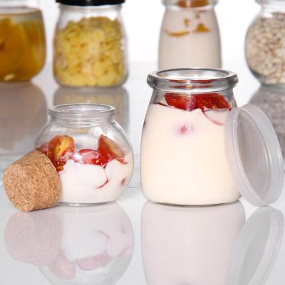 中国 Pudding Jar Glass Heat-resistant Yogurt Containers Milk Cup Jelly Jar 販売のため