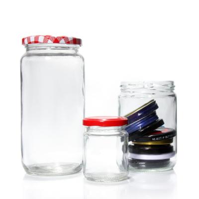 China Factory Wholesale 8Oz 16Oz 24Oz Glass Canning Jars With Lid for sale