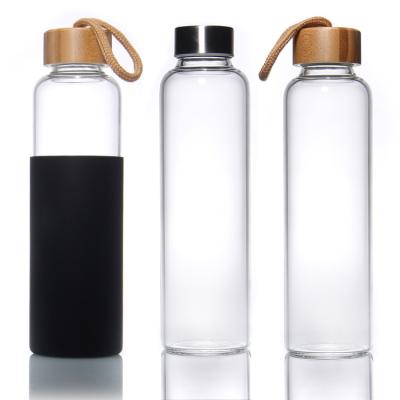 China Factory Glass Bottle 420ml 600ml Borosilicate Glass Water Sports Drinking Bottle for sale