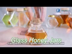 oem 3oz 6oz 8 oz glass honey jars hexagon pot in bulk