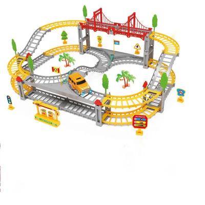 China Amazon Material Eco-friendly Hot Selling Creative Railway Plastics Assembly Ready To Board Assembly Car Track For Kids for sale