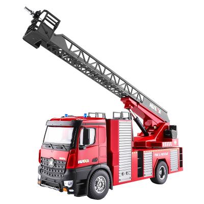 China 1561 22 Channel Excavator Direct Selling Huina 1:14 22 Channel Sprinkler Ladder Remote Control Fire Fighting Truck For Kids for sale