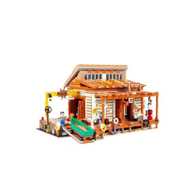 China Kids Toys PG 12004 Repair Shop Model Eco-friendly Material Wholesale Assembly Mini Bricks Building Blocks For Christmas Gifts for sale