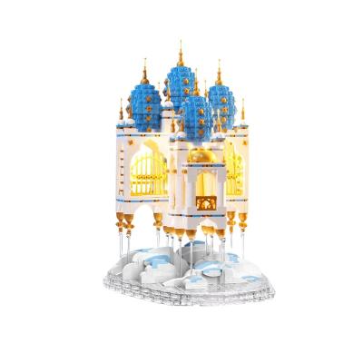 China Popular DIY Brick Amazon Building Toys Cast 16015 Sky King Castle Princess LED Assembly Building Blocks For Kids Gifts for sale