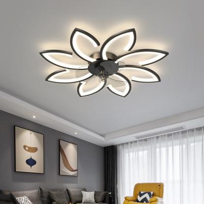 China Modern Lighting Factory Recommended Decorative Lighting Petal Ceiling Fan Lamp Led Light With Fan Modern Household for sale