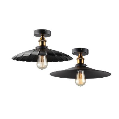 China Industrial Retro Vintage Metal Ceiling Lights Lighting E27 Outdoor Mounted Black Led Recessed Led Indoor Lamp for sale