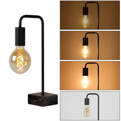 China HOOYI Amazon Hot Sale Industrial Simple Black Desk Lamp Black Night Light Table Lamp Marble Floor Lamps for sale