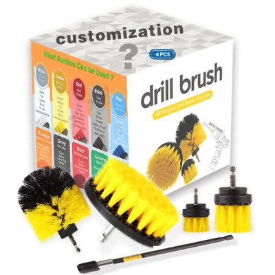 China Sustainable All-Purpose 5 Pack Drill Scrub Brush Attachment Set For Different Size And Hardness Cleaning for sale