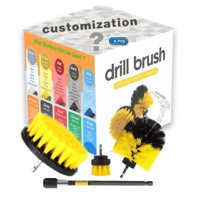 China Tianzhu Factory Price 4 Pcs Drill Washable Hot Selling Automatic Cleaning Brush Set for sale