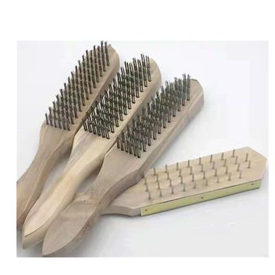 China Solid Durable Wooden Handle Steel Wire Cleaning Brush Cleaning Manufacturer for sale