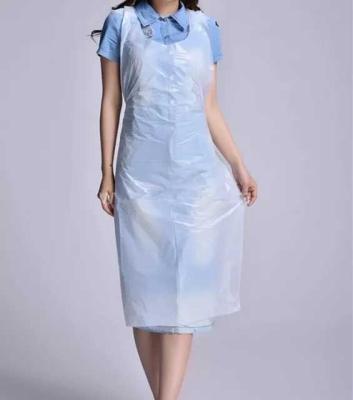 China White Color Water Resistant HDPE Plastic Apron Polyethylene Disposable PE Apron In Stock for sale